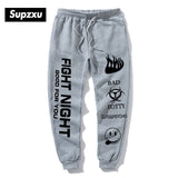 SUPZXU Fashion high-waist printed ankle-length pants yellow streetwear trousers joggers men women hip hop autumn pants pantalon