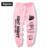 SUPZXU Fashion high-waist printed ankle-length pants yellow streetwear trousers joggers men women hip hop autumn pants pantalon