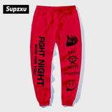 SUPZXU Fashion high-waist printed ankle-length pants yellow streetwear trousers joggers men women hip hop autumn pants pantalon