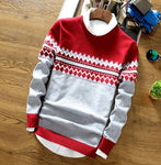 Mens Casual Sweater Men Slim Fit Knitted Mens Sweaters Long Sleeve Warm Pullovers