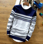 Mens Casual Sweater Men Slim Fit Knitted Mens Sweaters Long Sleeve Warm Pullovers