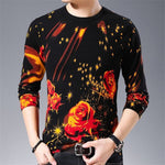 New men's fashion long-sleeved T-shirt  3D printed personality trend style men's clothing young and middle-aged clothing M - 4XL