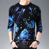 New men's fashion long-sleeved T-shirt  3D printed personality trend style men's clothing young and middle-aged clothing M - 4XL