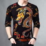 New men's fashion long-sleeved T-shirt  3D printed personality trend style men's clothing young and middle-aged clothing M - 4XL