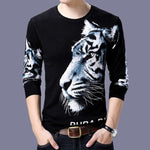 New men's fashion long-sleeved T-shirt  3D printed personality trend style men's clothing young and middle-aged clothing M - 4XL